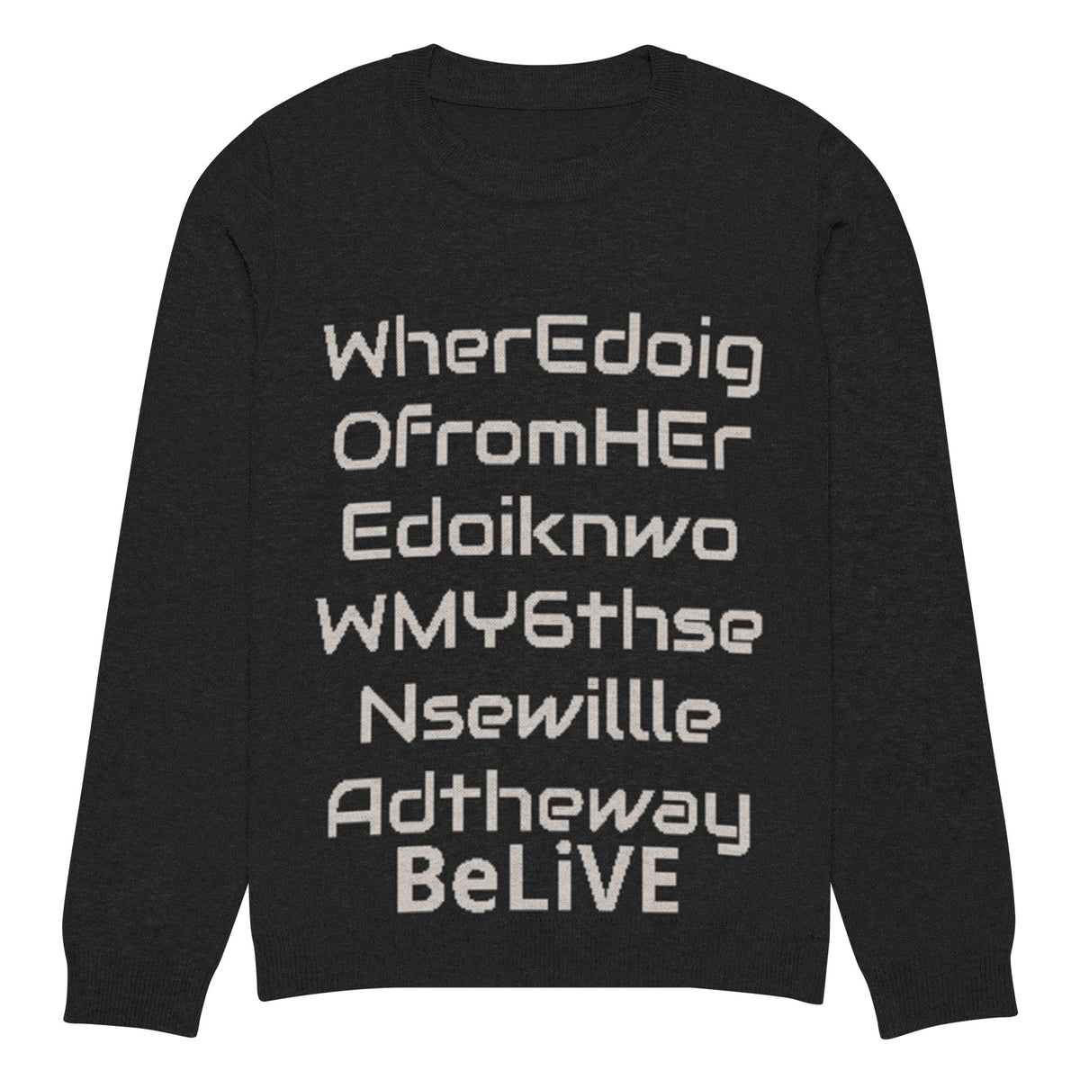 Knitted crew neck sweater