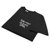 Take Care of Your Soul — Affirmation Unisex Garment-Dyed Heavyweight T-Shirt in Black